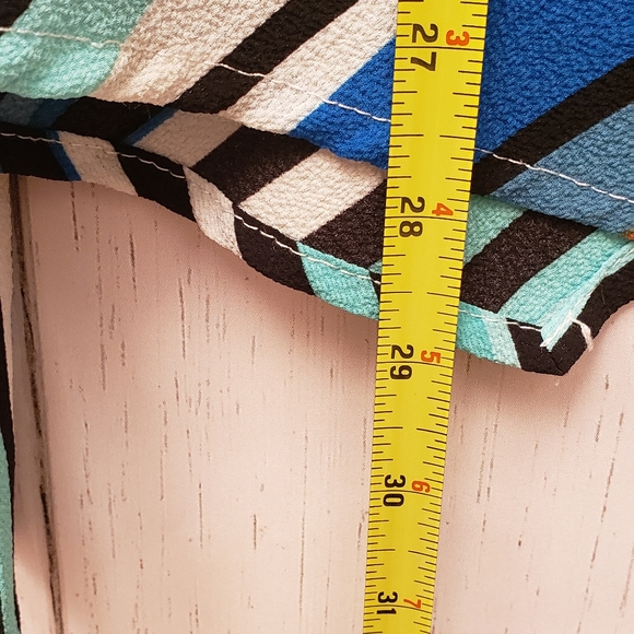 NY Collection StripedAsymmetrical Skirt (L) - Picture 6 of 7